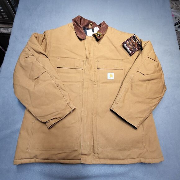 NWT Carhartt Jacket Mens 50 Deadstock C03 BRN Duck Arctic Coat Quilt Lined